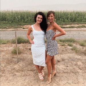 Princess Polly blue floral halter dress